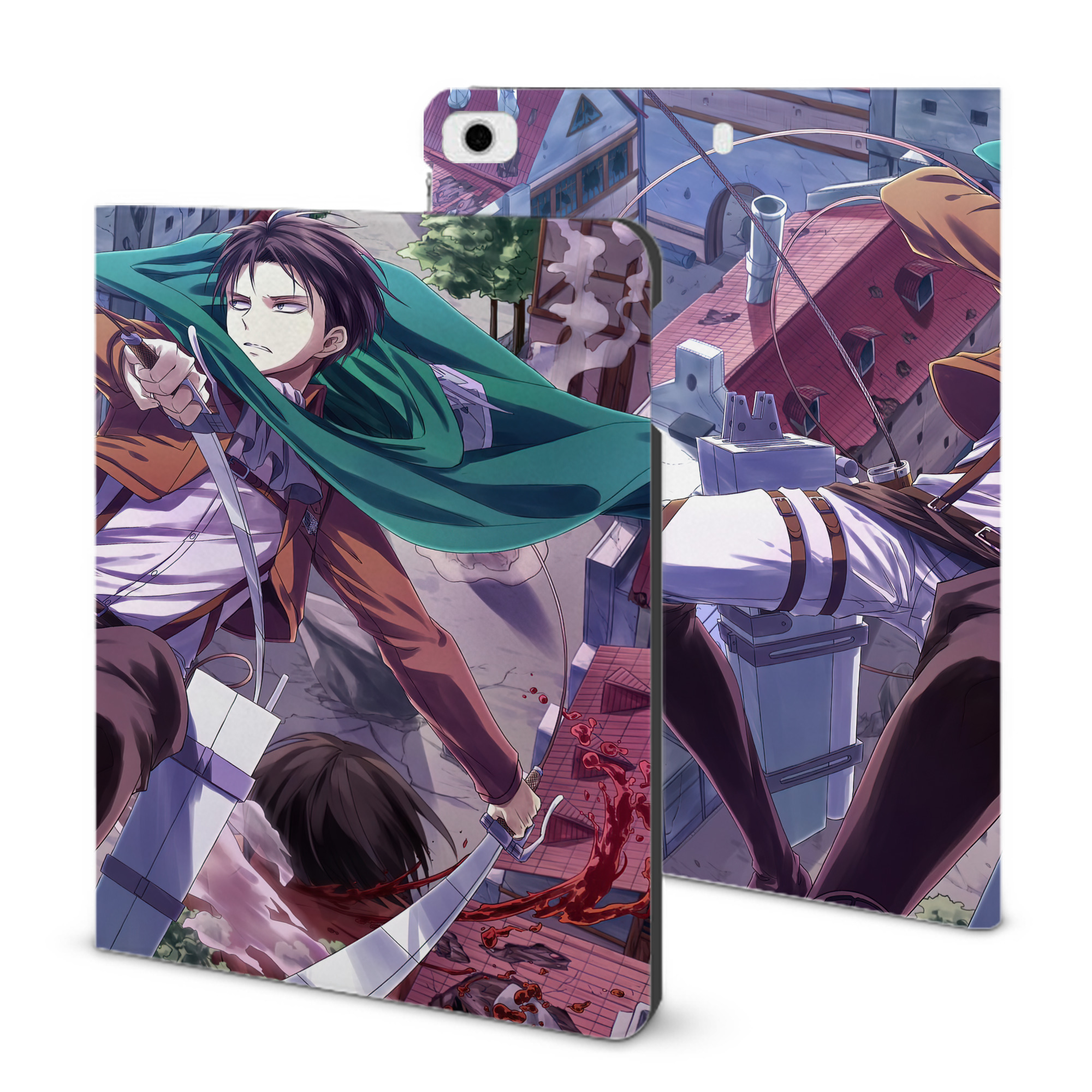 （画像用） 進撃の巨人 Attack on Titan IPad ケース ブック型 PUレザー TPU 耐衝撃 軽量 薄型 ペン収納なし 全面保護 IPad 各モデル対応